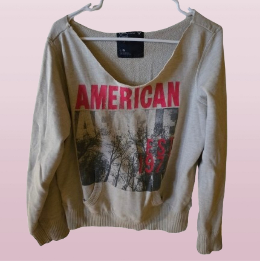 American Eagle Outfitters Women's Y2K Off The Shoulder Sweatshirt Size L
